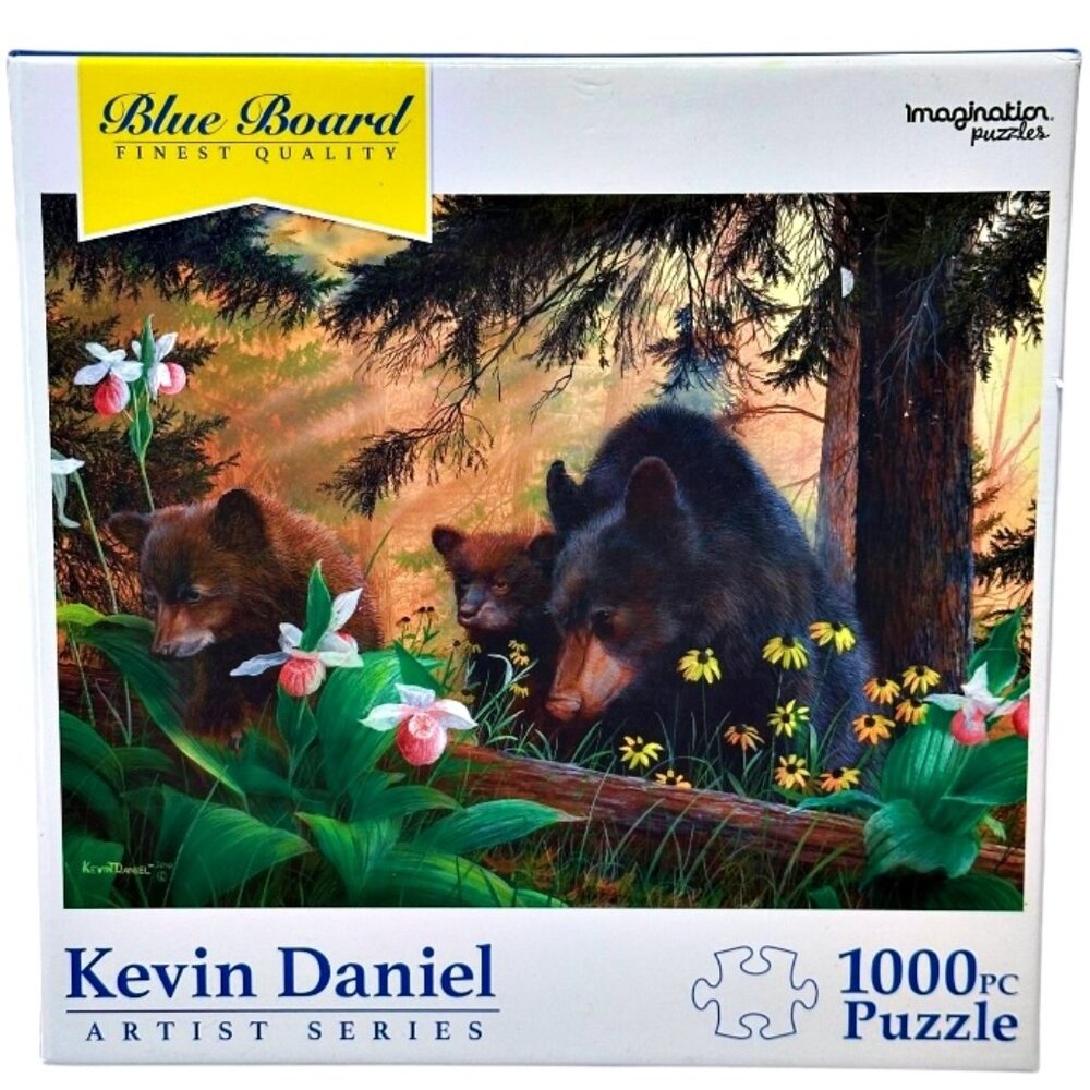 NEW Blue Board Kevin Daniel Imagination Puzzle 1000 Piece Mama Bear and Cubs NIB
